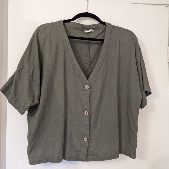 Tentree Market Shirt, Agave Green, size Large - Picture 2 of 4